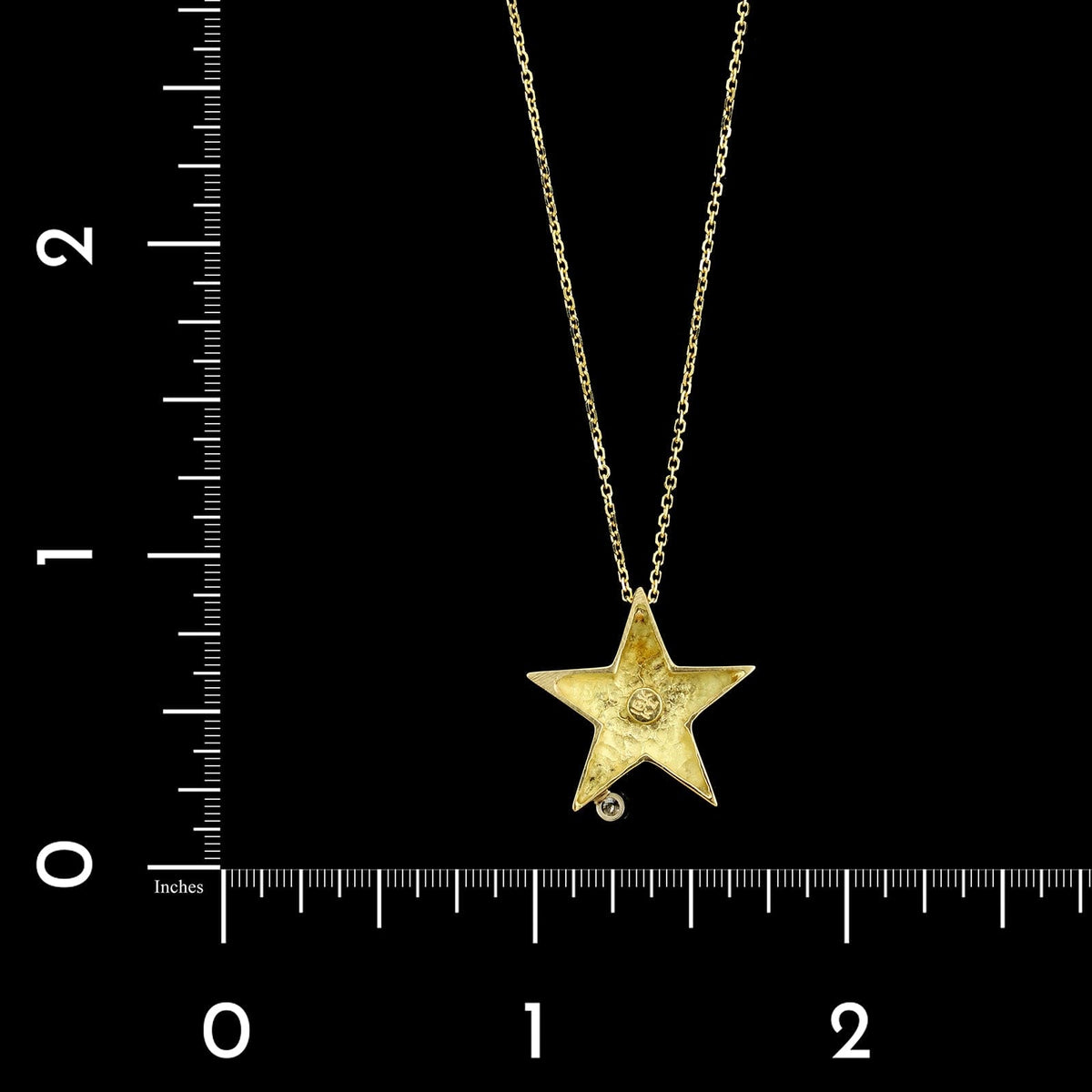 18K Yellow Gold Estate Diamond Star Pendant