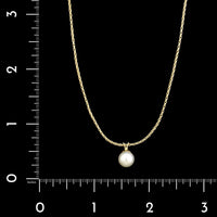 14K Yellow Gold Estate Cultured Pearl Drop Necklace