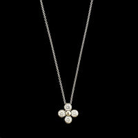 14K White Gold Estate Diamond Pendant Necklace