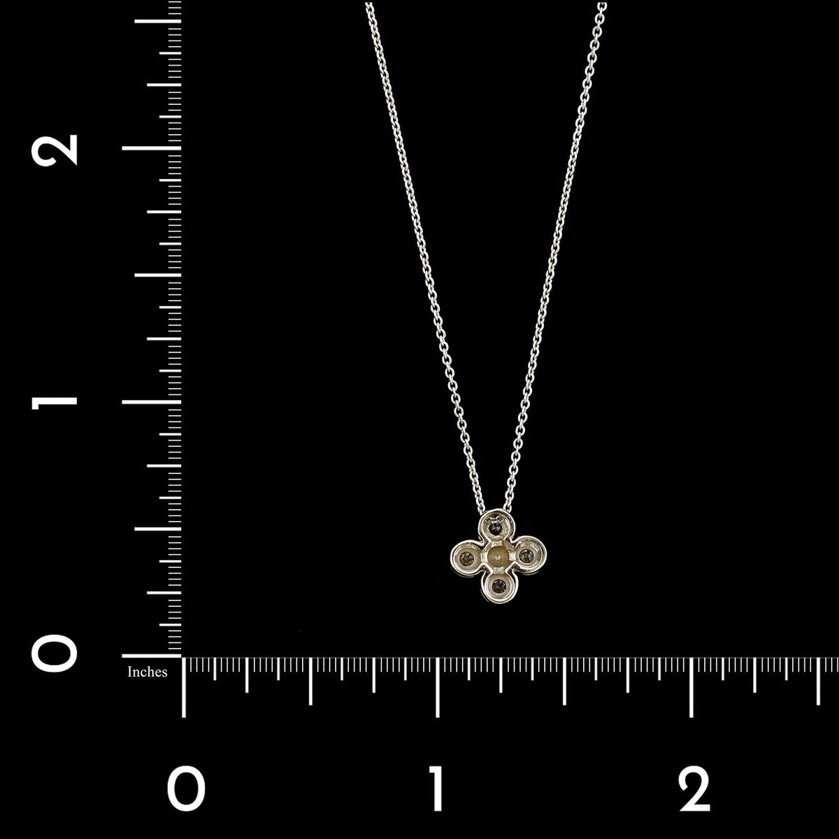 14K White Gold Estate Diamond Pendant Necklace