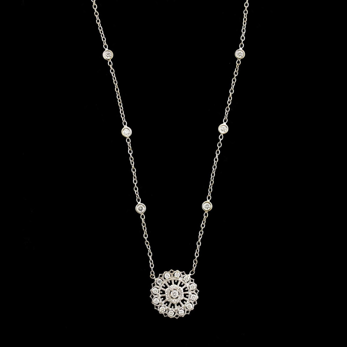 Penny Preville 18K White Gold Estate Diamond Necklace