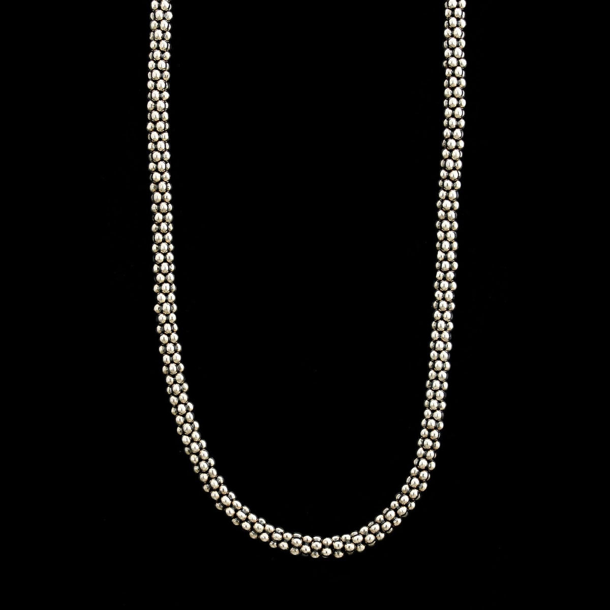Lagos Sterling Silver Estate Caviar Beaded Necklace