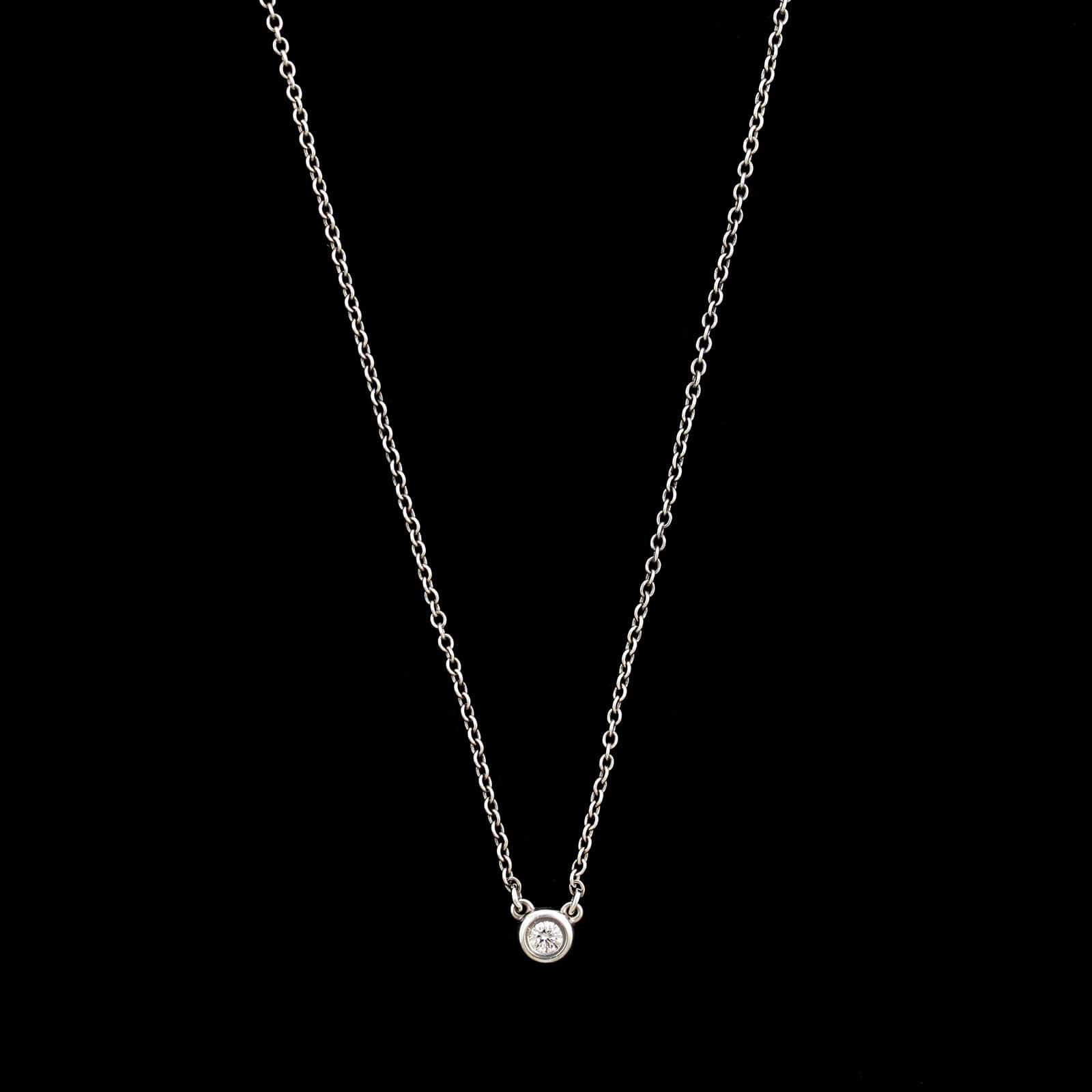 Tiffany &amp; Co. Sterling Silver Estate Diamond By the Yard Diamond Pendant Necklace&nbsp;