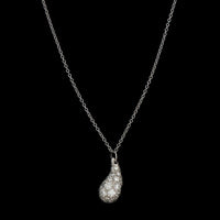 Tiffany &  Co. Platinum Estate Elsa Peretti Diamond Teardrop Necklace