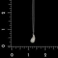 Tiffany &  Co. Platinum Estate Elsa Peretti Diamond Teardrop Necklace
