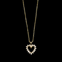 14K Yellow Gold Estate Diamond Heart Pendant