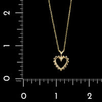 14K Yellow Gold Estate Diamond Heart Pendant