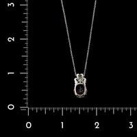 14K White Gold Estate Pink Tourmaline and Diamond Pendant Necklace&nbsp;