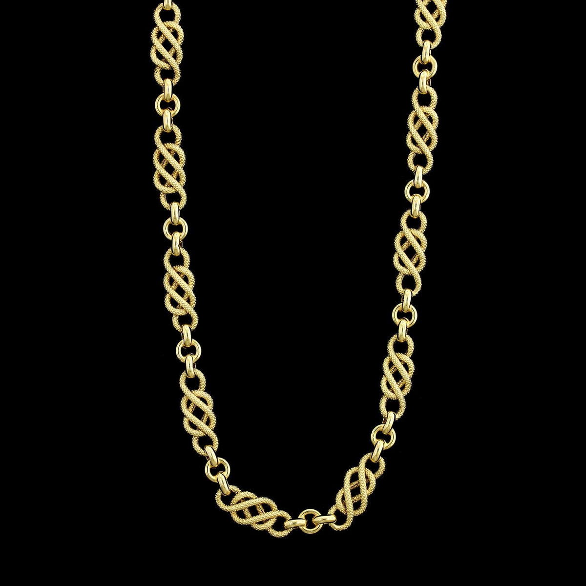 14K Yellow Gold Estate Fancy Link Chain