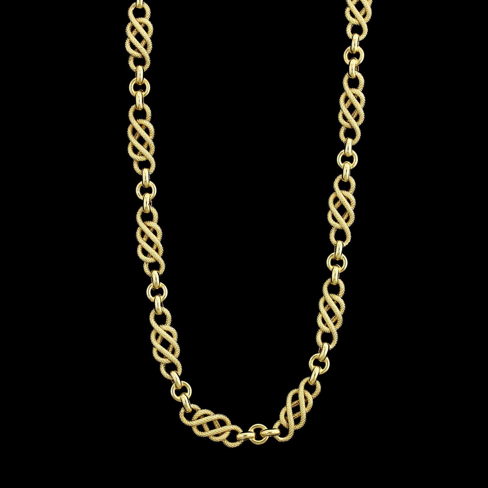 14K Yellow Gold Estate Fancy Link Chain