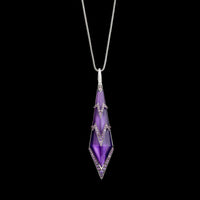 Stephen Webster 18K White Gold Estate Synthetic Amethyst and Purple Sapphire Lady&nbsp;Stardust Pendant Necklace