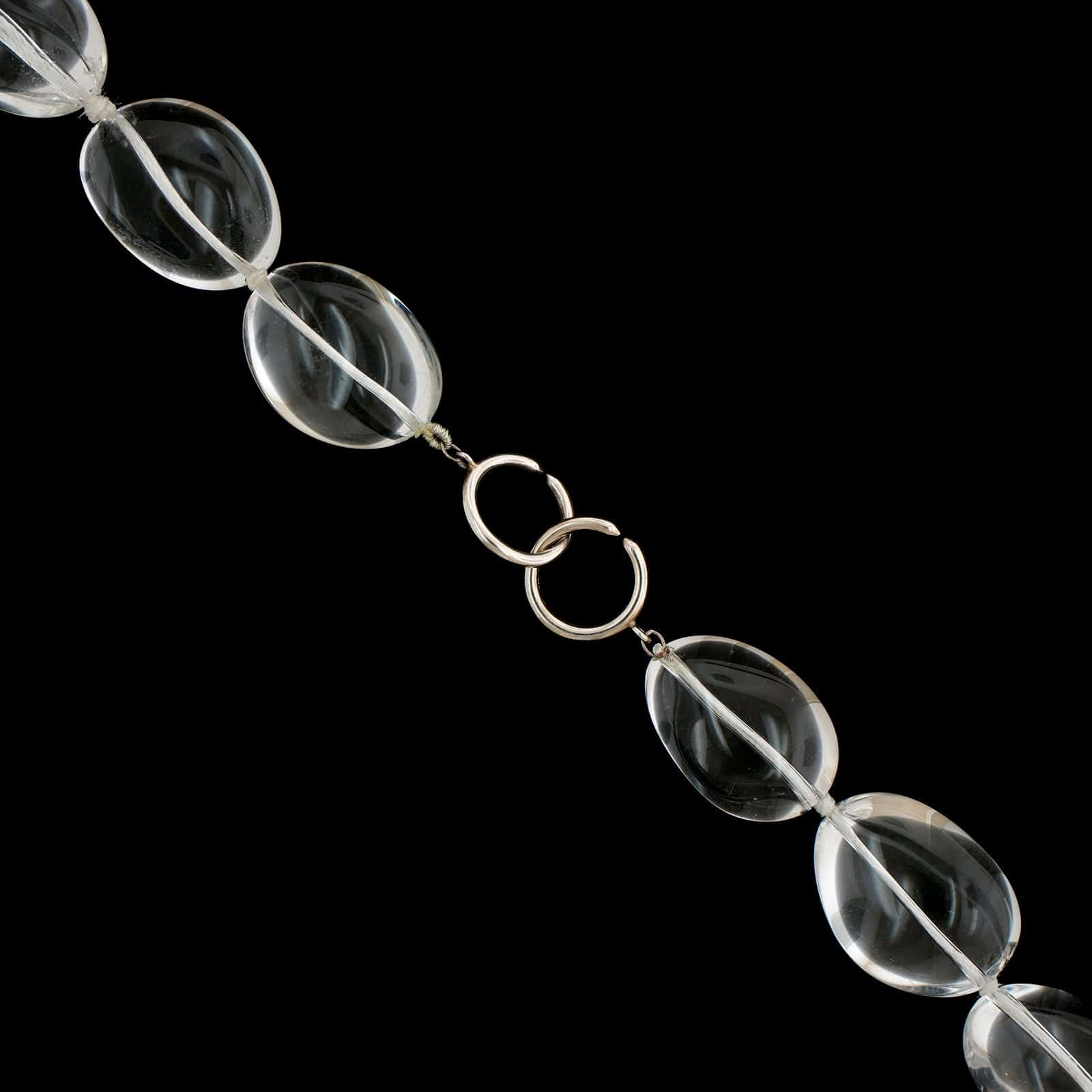 Tiffany & Co. Sterling Silver Estate Rock Crystal Bead Necklace