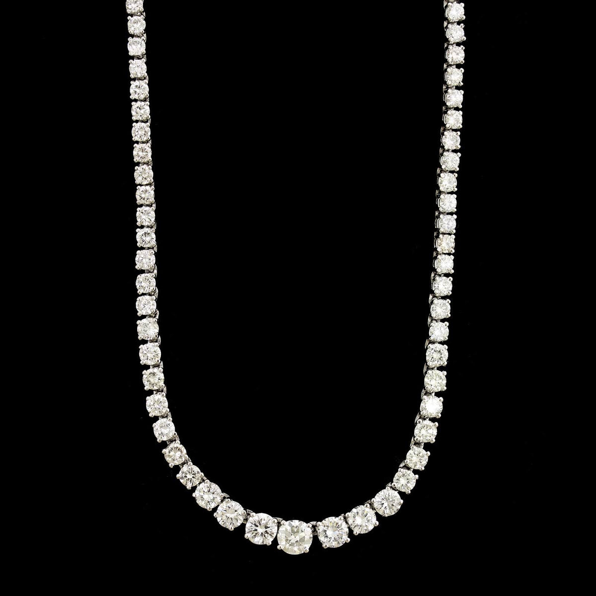 Platinum Estate Diamond Riviere Necklace