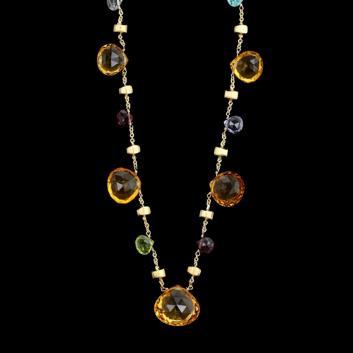 Marco Bicego 18K Yellow Gold Estate Mixed Gemstone Bead Paradise Necklace