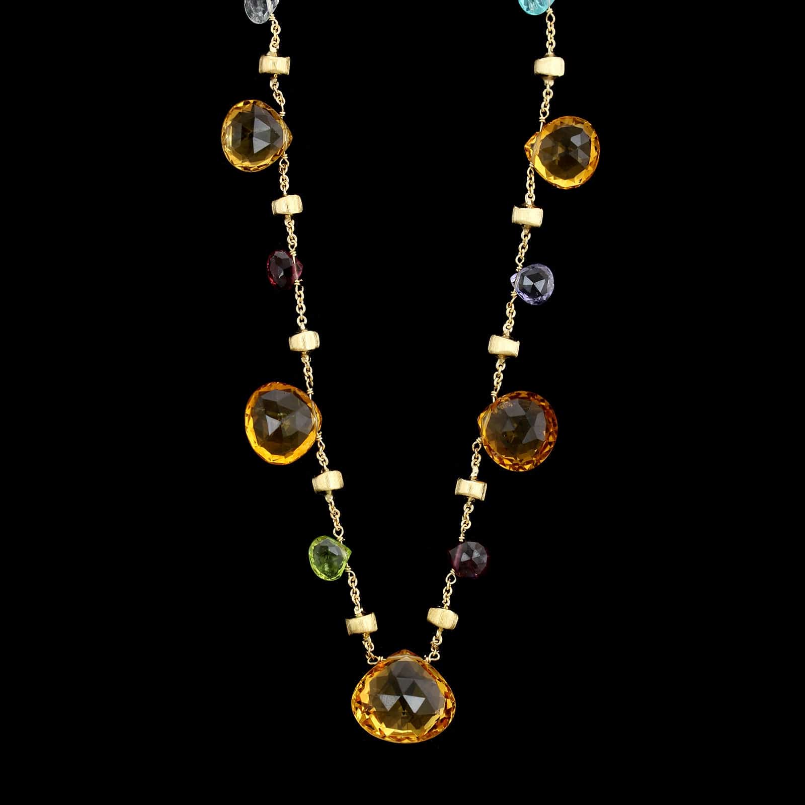 Marco Bicego 18K Yellow Gold Estate Mixed Gemstone Bead Paradise Necklace