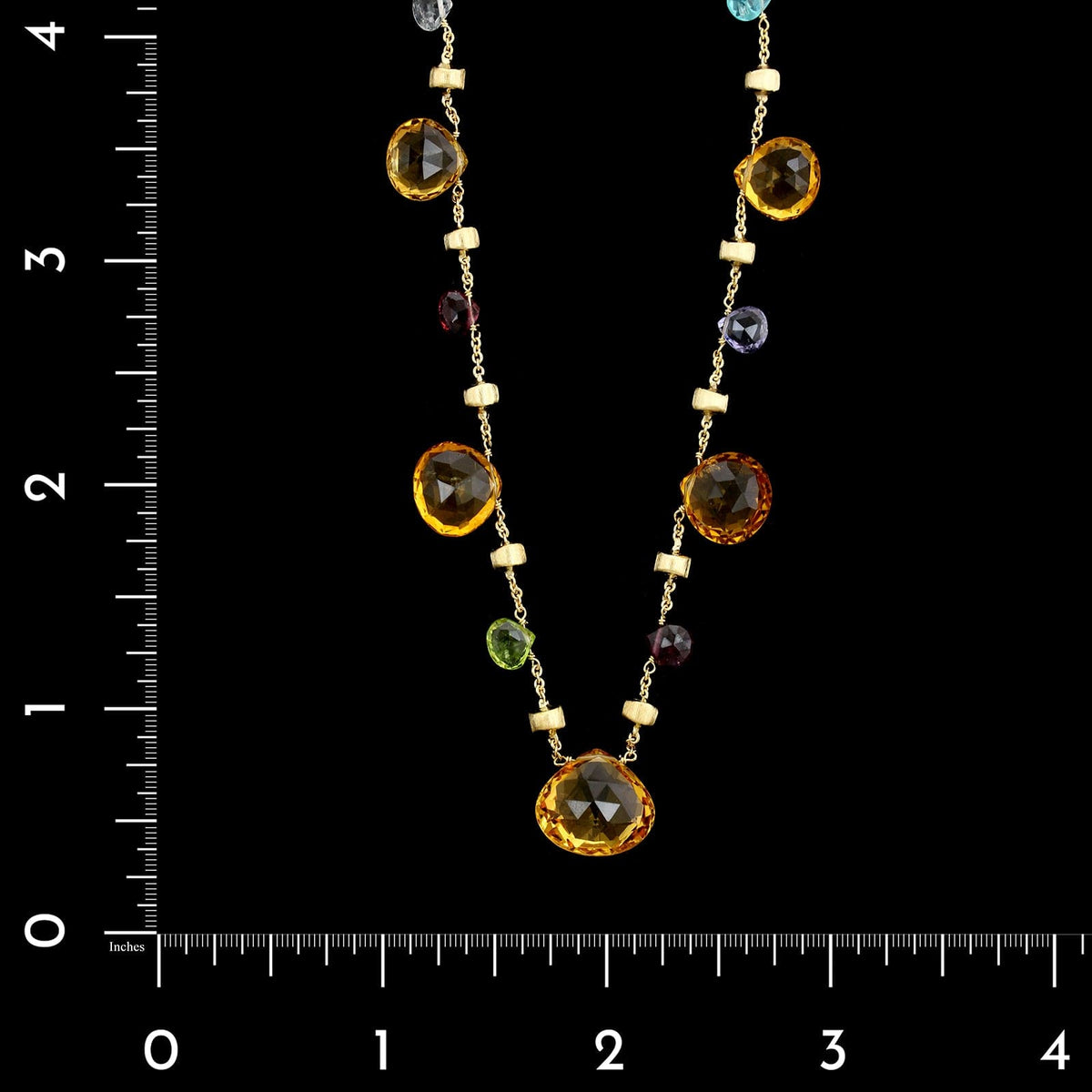 Marco Bicego 18K Yellow Gold Estate Mixed Gemstone Bead Paradise Necklace