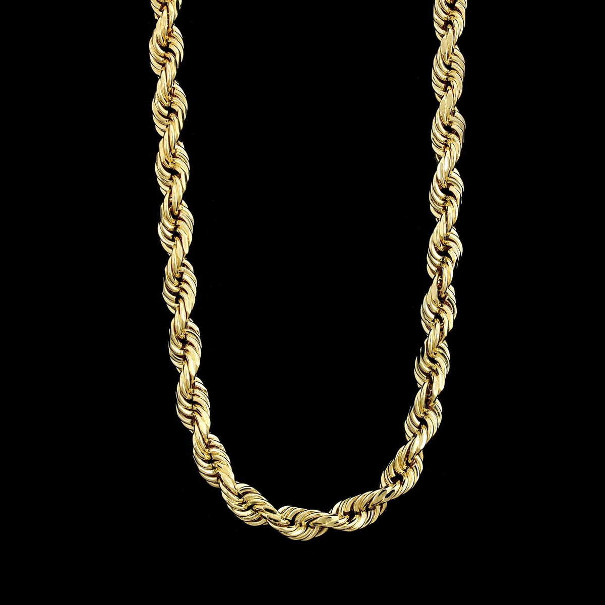 14K Yellow Gold Estate Hollow Rope Chain