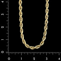 14K Yellow Gold Estate Hollow Rope Chain