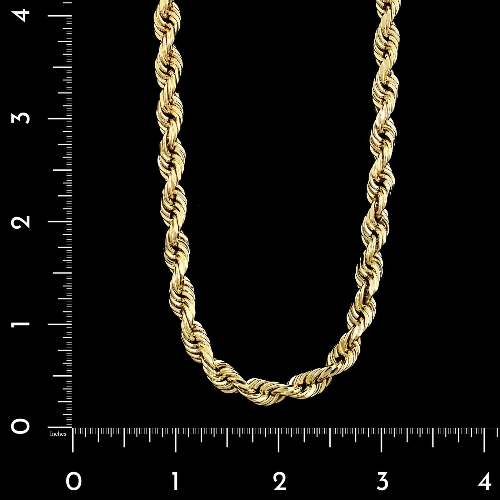 14K Yellow Gold Estate Hollow Rope Chain