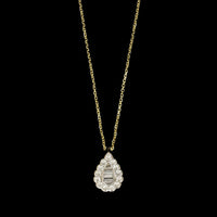 18K Yellow Gold Estate Diamond Pendant Necklace
