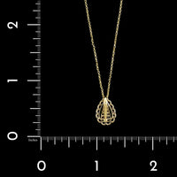 18K Yellow Gold Estate Diamond Pendant Necklace