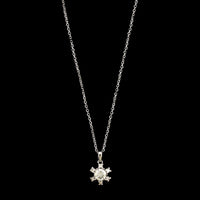 14K White Gold Estate Diamond Pendant Necklace&nbsp;