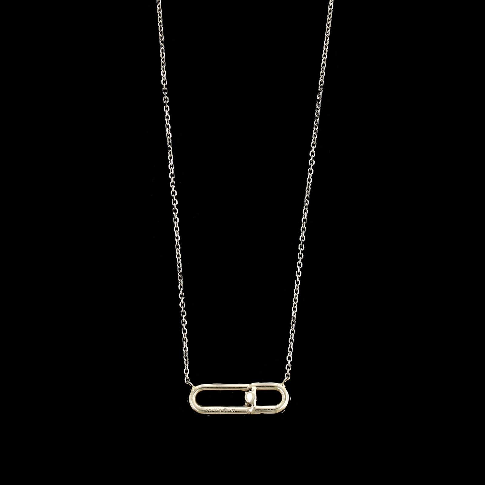 14K White Gold Estate Diamond Pendant Necklace