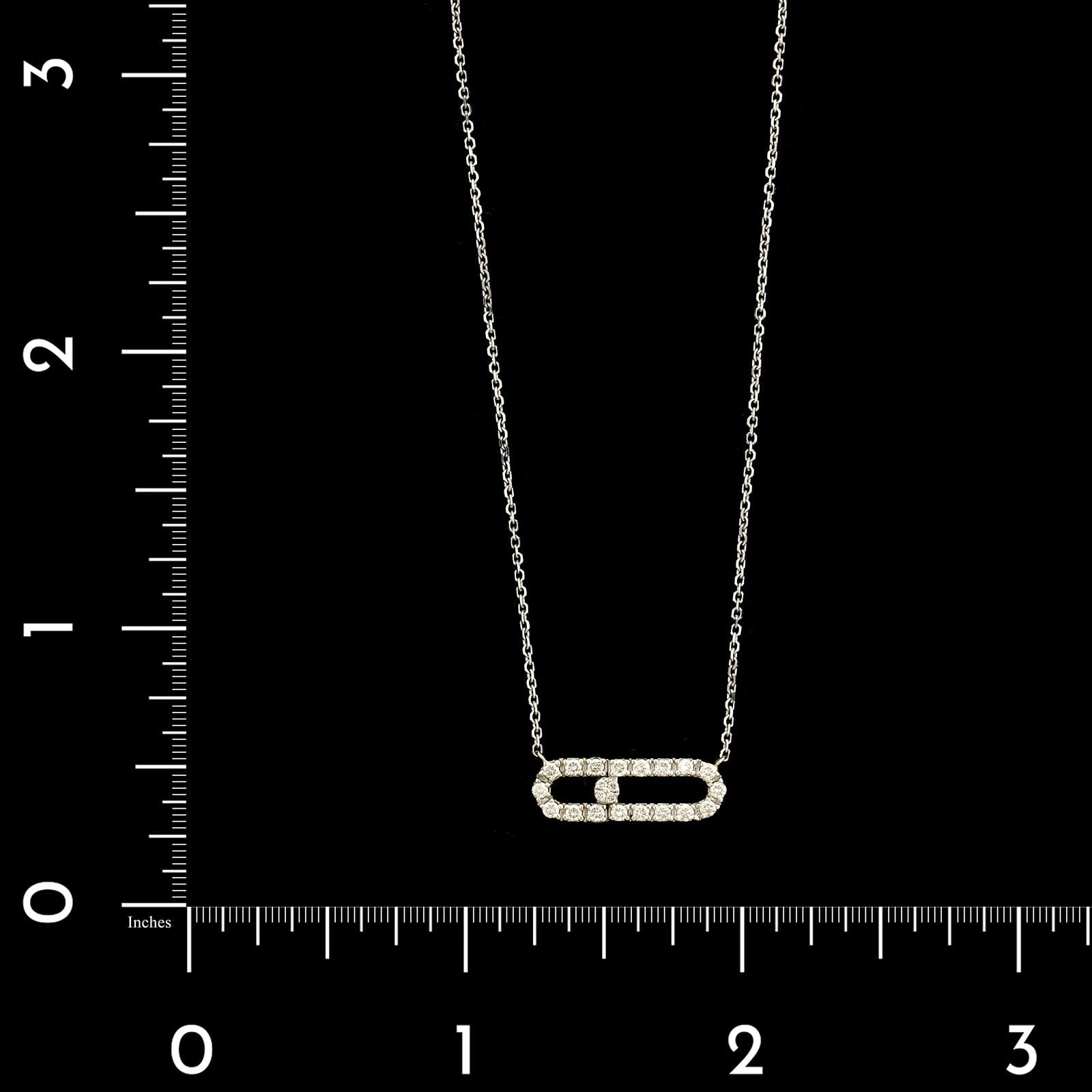 14K White Gold Estate Diamond Pendant Necklace