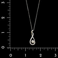 18K White Gold Estate Diamond Pendant Necklace Necklace