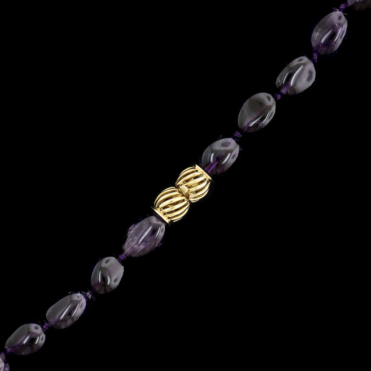 14K Yellow Gold Estate Amethyst Bead Necklace