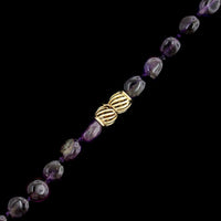 14K Yellow Gold Estate Amethyst Bead Necklace