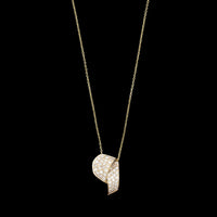 14K Yellow Gold Estate Diamond Pendant Necklace