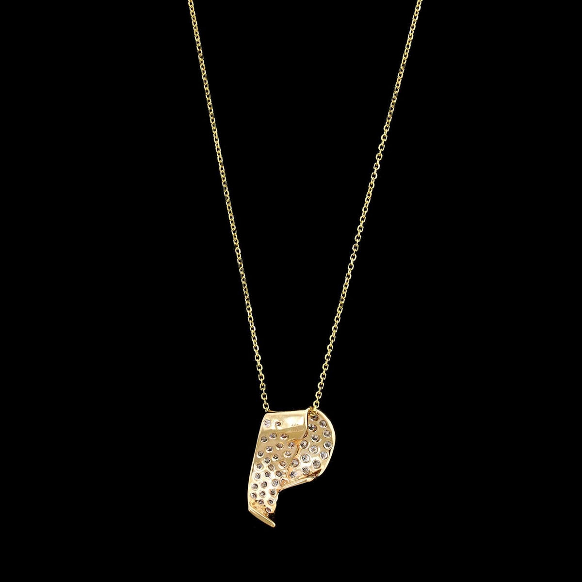 14K Yellow Gold Estate Diamond Pendant Necklace