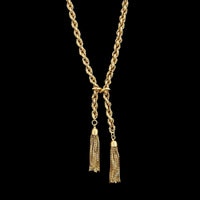 14K Yellow Gold Estate Rope Tassel Necklace