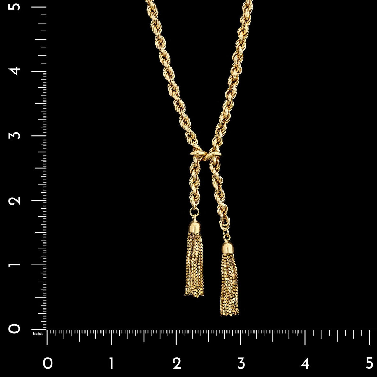 14K Yellow Gold Estate Rope Tassel Necklace