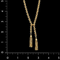 14K Yellow Gold Estate Rope Tassel Necklace