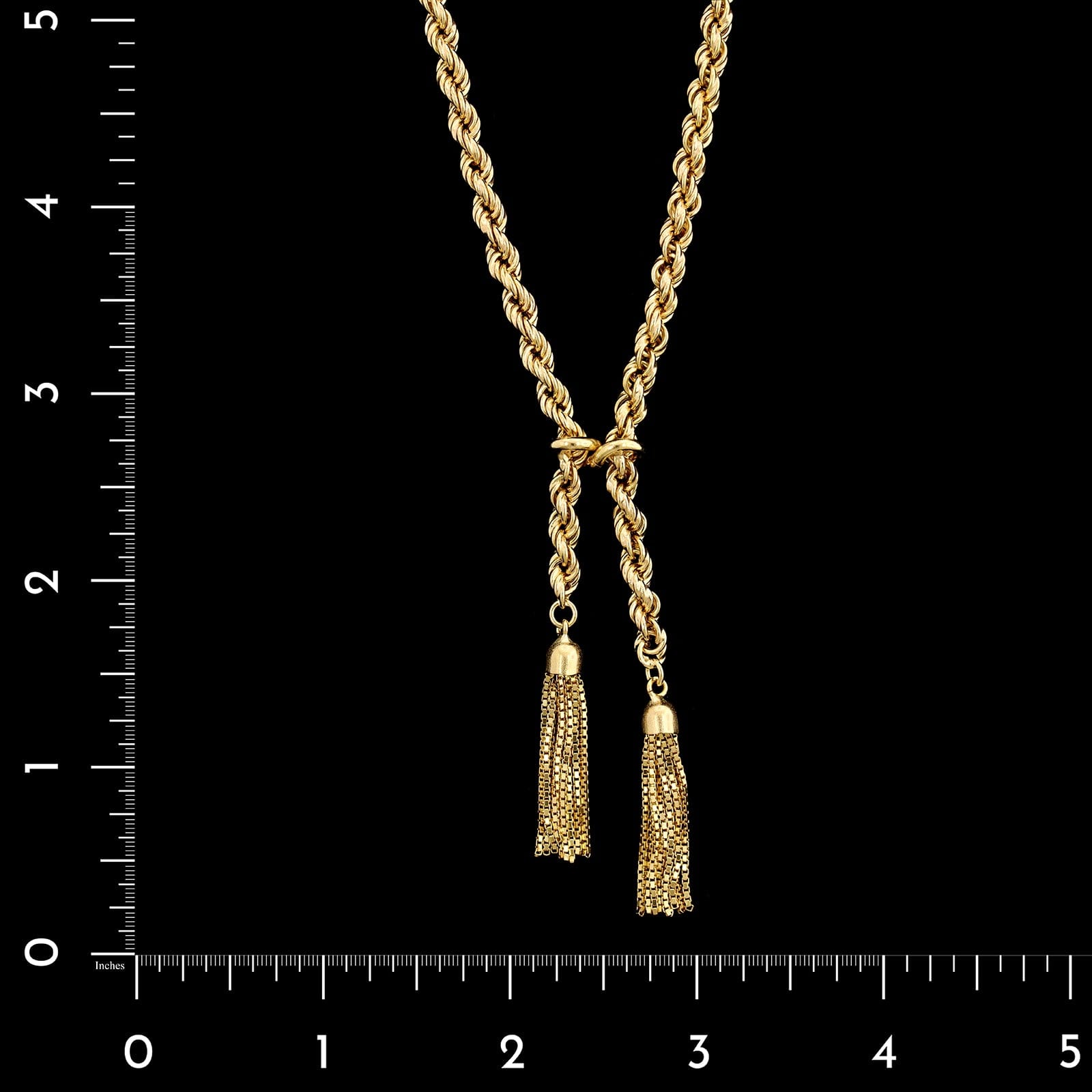 14K Yellow Gold Estate Rope Tassel Necklace