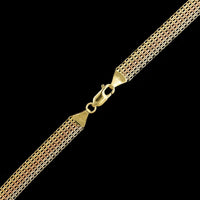 18K Tricolor Gold Estate Fancy Link Necklace