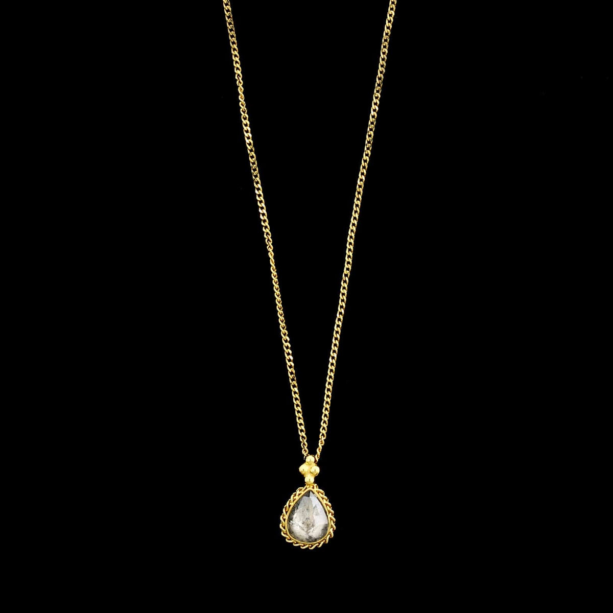 Amali 18K Yellow Gold Estate Salt &amp; Pepper Diamond Pendant Necklace