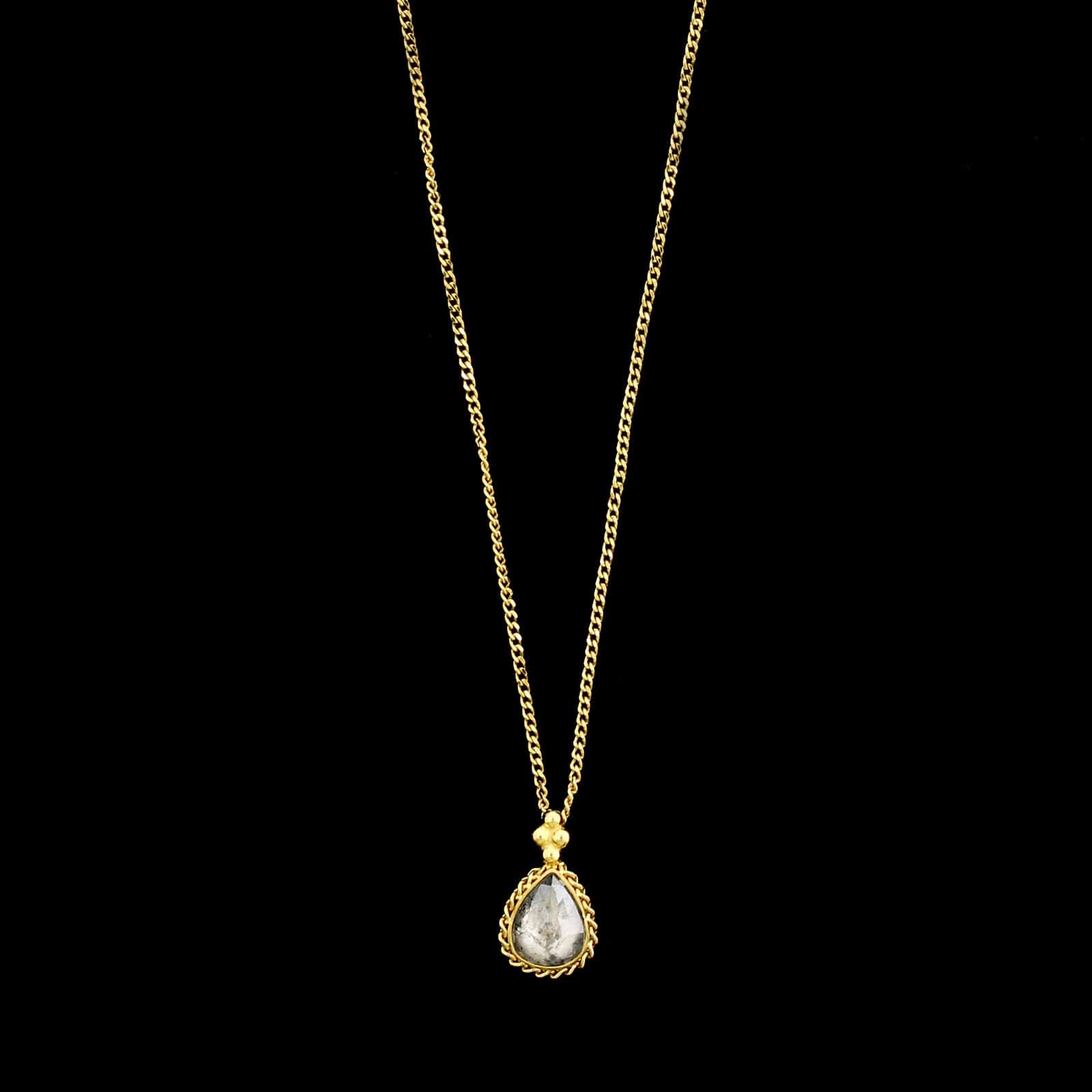 Amali 18K Yellow Gold Estate Salt &amp; Pepper Diamond Pendant Necklace