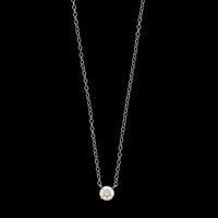 14K White Gold Estate Diamond Solitaire Pendant Necklace