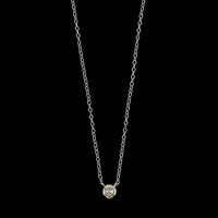14K White Gold Estate Diamond Solitaire Pendant Necklace