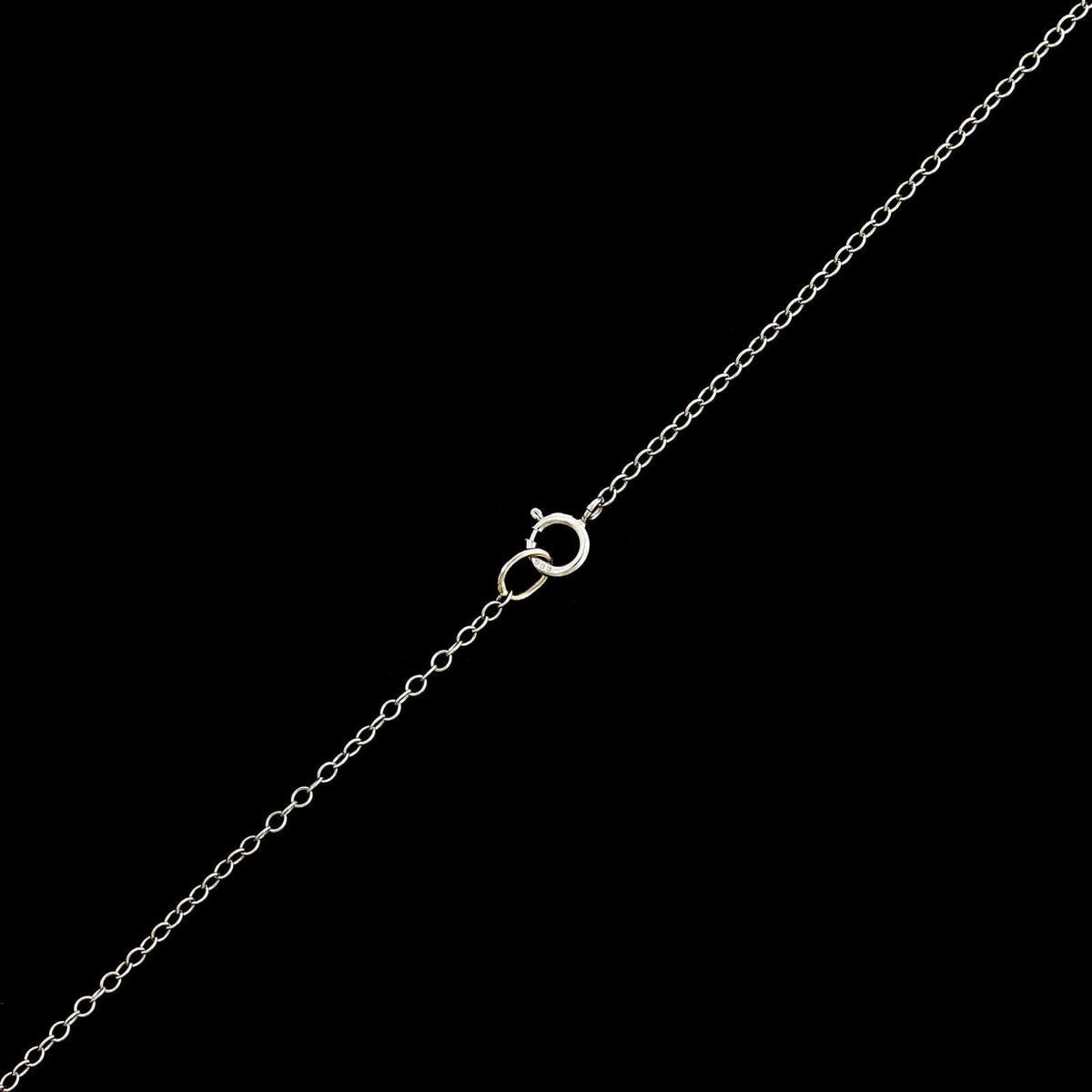 14K White Gold Estate Diamond Solitaire Pendant Necklace