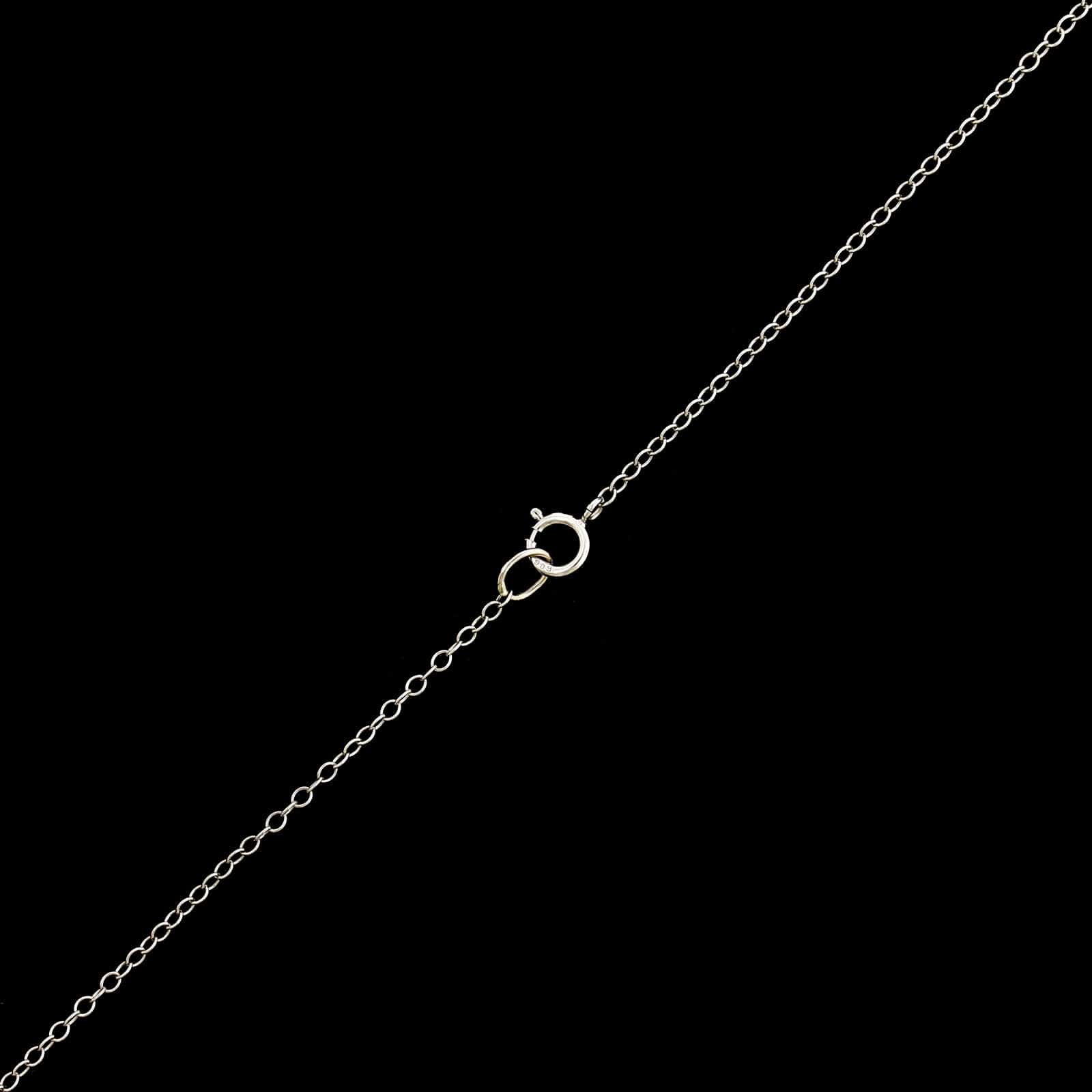 14K White Gold Estate Diamond Solitaire Pendant Necklace