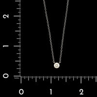 14K White Gold Estate Diamond Solitaire Pendant Necklace