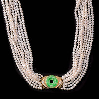 Vintage 14K Yellow Gold Estate Eight Row Freshwater Cultured Pearl Necklace