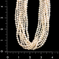 Vintage 14K Yellow Gold Estate Eight Row Freshwater Cultured Pearl Necklace