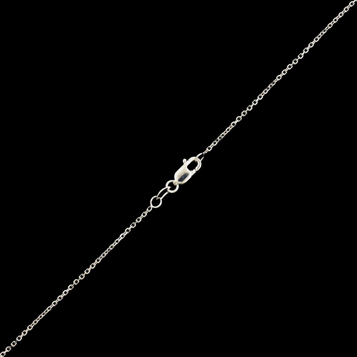 14K White Gold Estate Diamond Flower Pendant Necklace