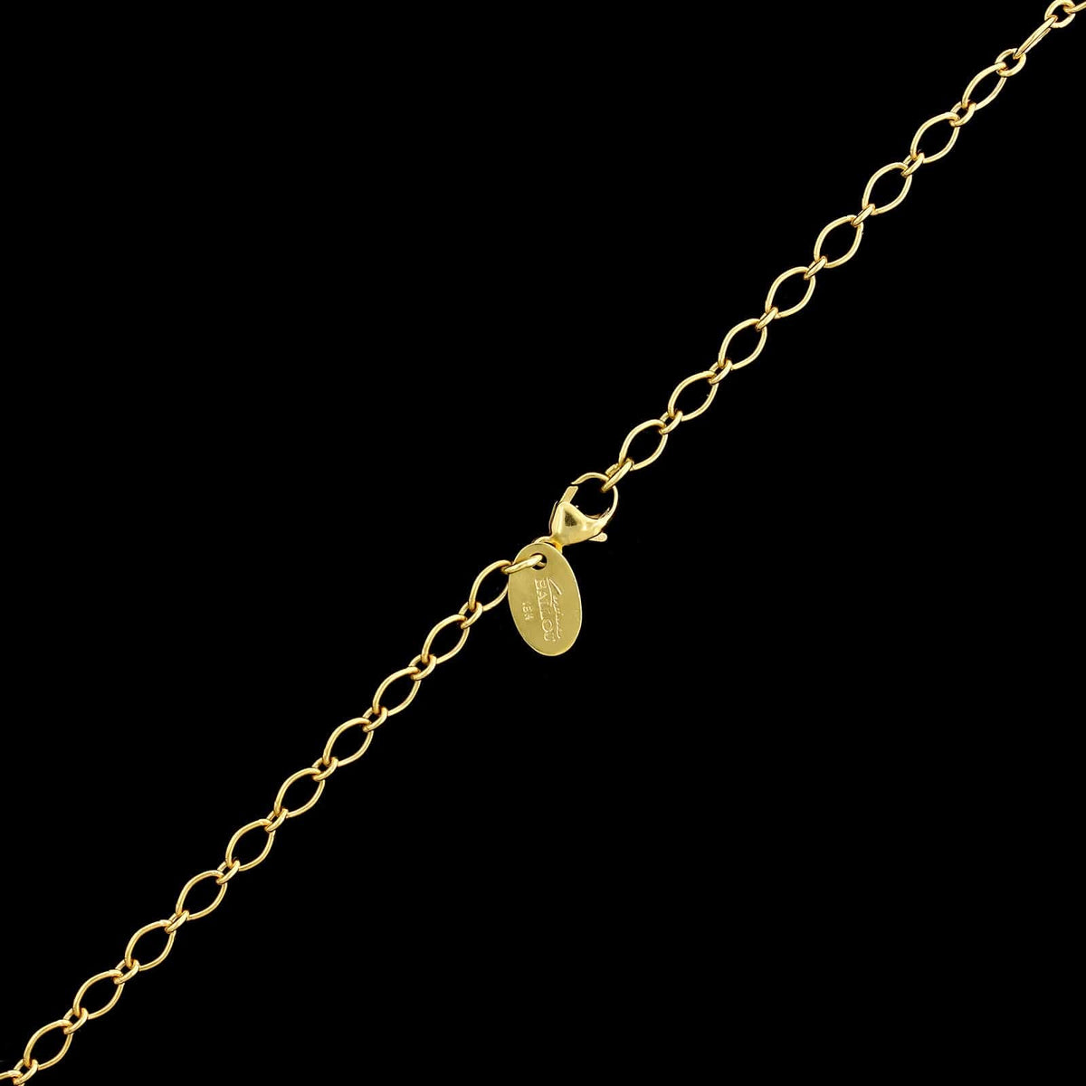 Caroline Ballou 18K Yellow Gold Estate Diamond Swirl Necklace