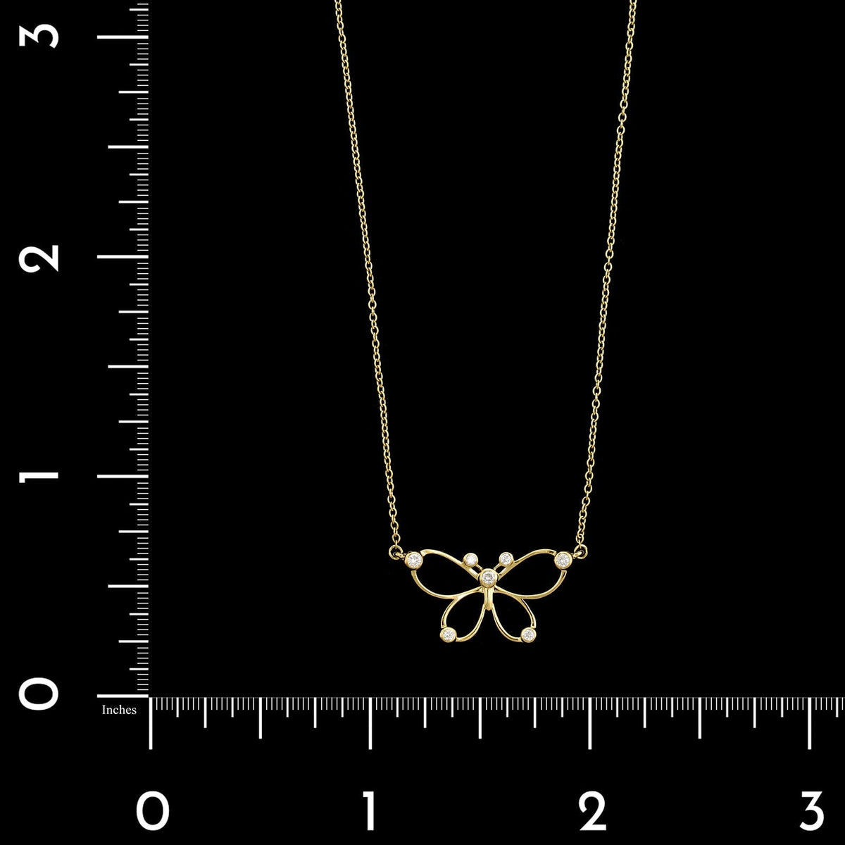 Tiffany & Co. 18K Yellow Gold Estate Diamond Butterfly Necklace